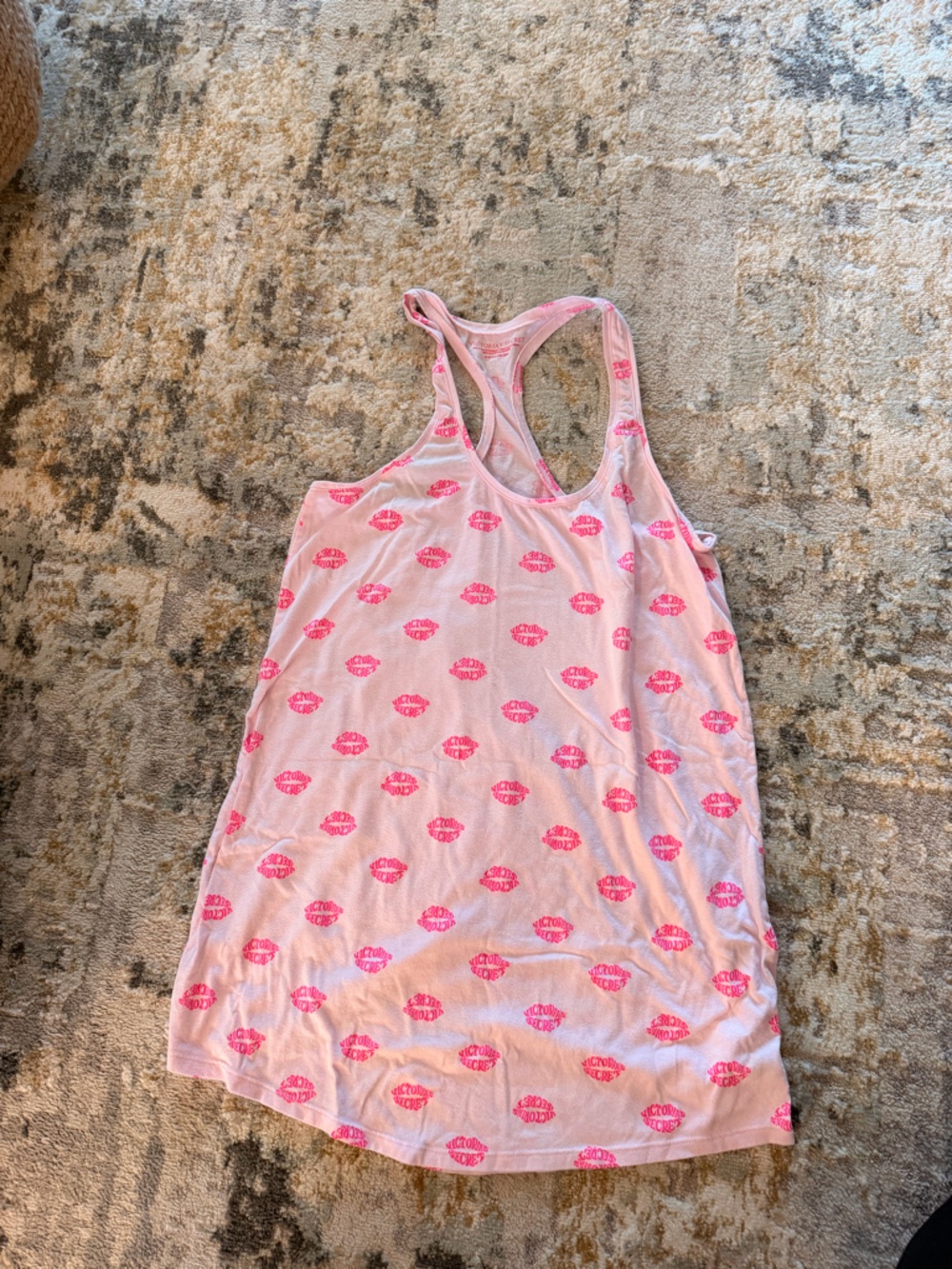 Victoria's Secret Light Pink Kiss-Print Racerback Night Gown